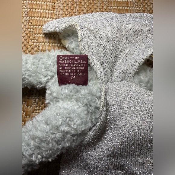 Vintage Ty The Attic Treasure Collection Sterling the Bear,Silver Bear w/ Wings - Picture 7 of 9